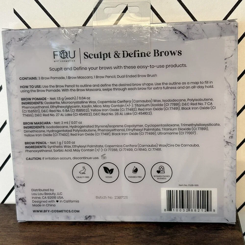 BFY Cosmetics Sculpt Define Brows Kit Universal Shades Long Lasting Smudge-Proof